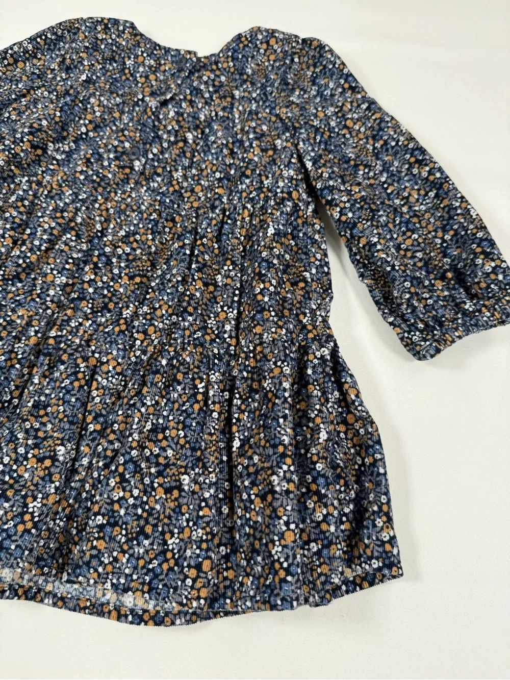 BABY GAP Girls’ Corduroy Tiered Floral Cottagecore Dress Farmhouse Size 12-18M
